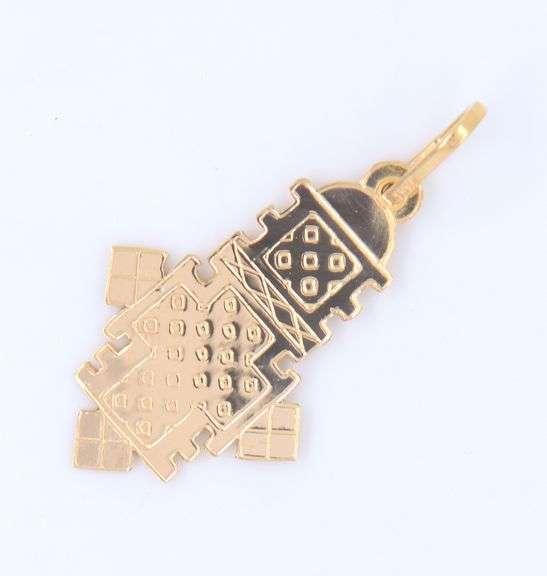 18kt Yellow Gold Ethiopian Cross Pendant