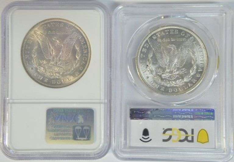 Near Gem BU 1888 & 1889 Morgan Silver Dollars. NGC & PCGS MS64
