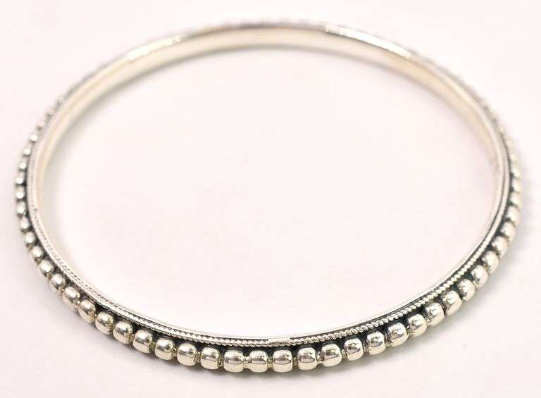 Sterling Silver Studded Bangle Bracelet