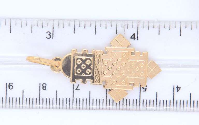 18kt Yellow Gold Ethiopian Cross Pendant
