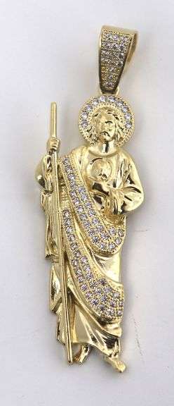 Yellow Gold Religious Saint Pendant