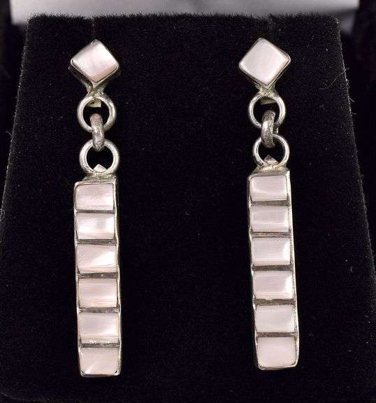 Sterling Silver Mother of Pearl Dangle Earrings