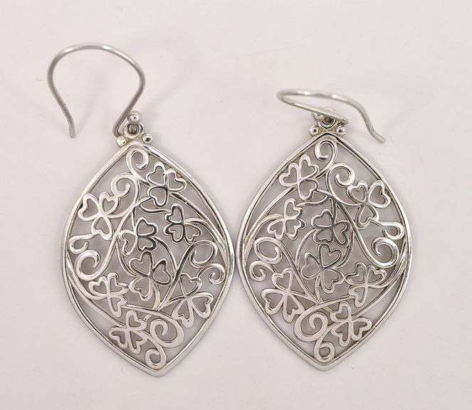 Sterling Silver Dangle Filigree Earrings