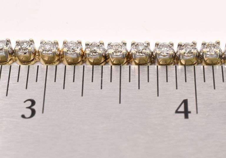 Gorgeous Yellow Gold Diamond Tennis Bracelet