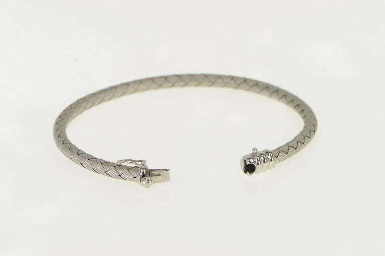 18K White Gold Roberto Coin Woven Silk Designer Bracelet