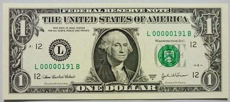 Superb Crisp 2003A $1 Note S.F. Scarce Low 3 Digit Serial Number!