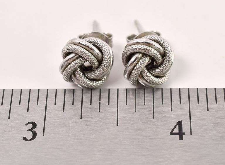 Sterling Silver Knot Stud Earrings