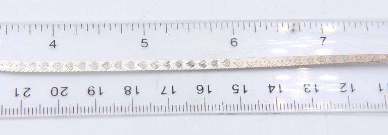 Italian 925 Sterling Silver Herringbone Chain Necklace