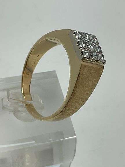 CERTIFIED BRAND NEW MEN'S 14K GOLD AND DIAMOND RING