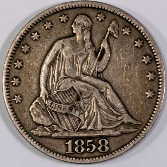 1858 Nicer Seated Half