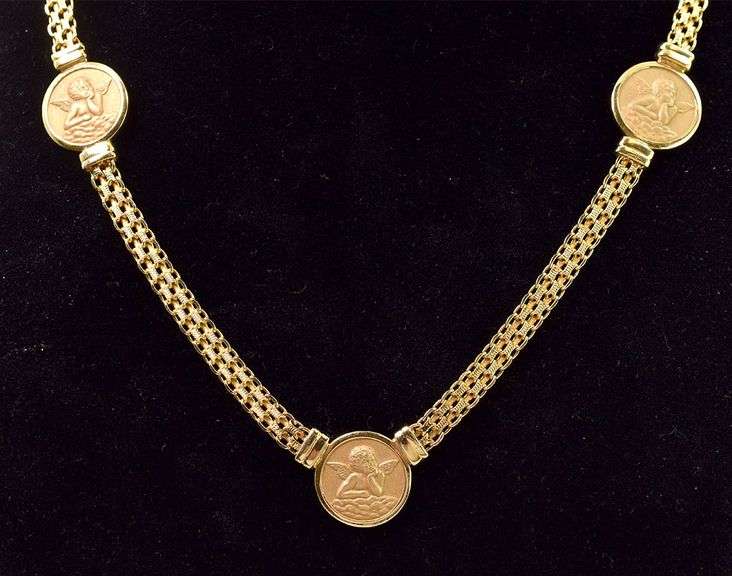 Heavenly 14K Yellow Gold Guardian Angel Necklace