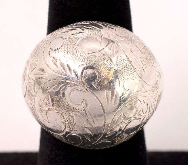 Sterling Silver Flower Dome Ring