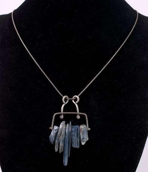Sterling Silver Raw Blue Kyanite Pendant Necklace