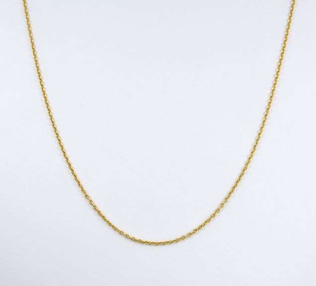 Sturdy 14K Cable Link Pendant Necklace
