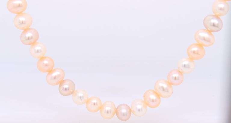 Set of Fresh Water Pearl Necklace, Bracelet and Stud Earrings