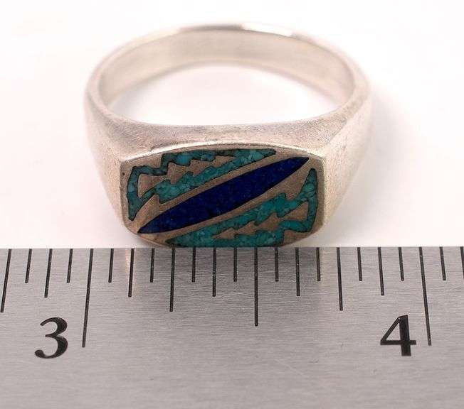 Sterling Silver Turquoise and Lapis Lazuli Ring