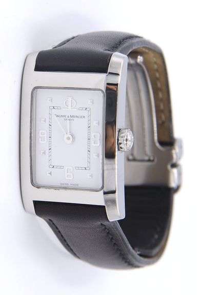 Baume & Mercier Hampton Quartz 20mm Black Leather Strap Watch
