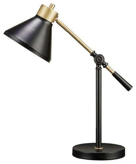 Black & Gold Contemporary Desk Lamp