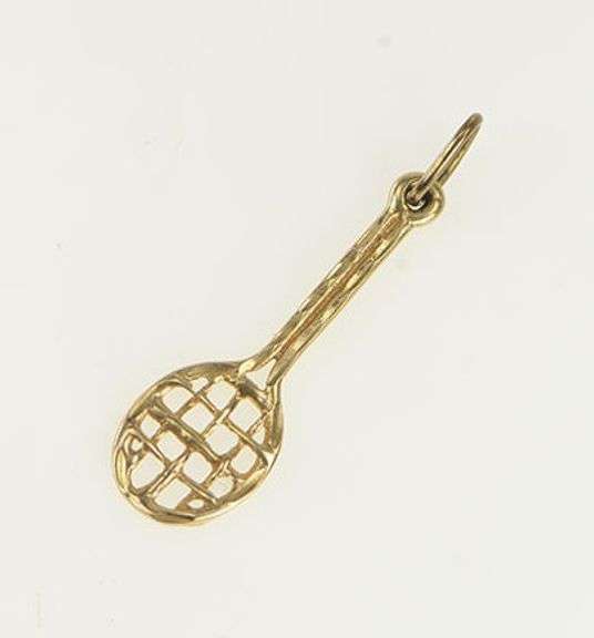 14K Yellow Gold Tennis Racket Racquet Sports Charm/Pendant