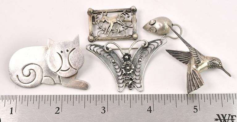 Sterling Silver Random Animal Pin Lot