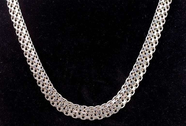 Sterling Silver Mesh Chain Necklace
