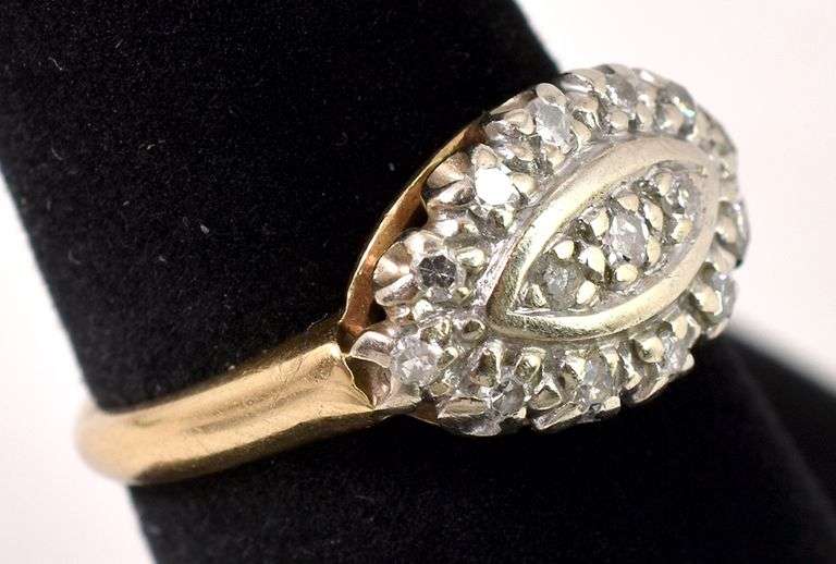Amazing Eye Themed Diamond Ring in 14K Yellow Gold