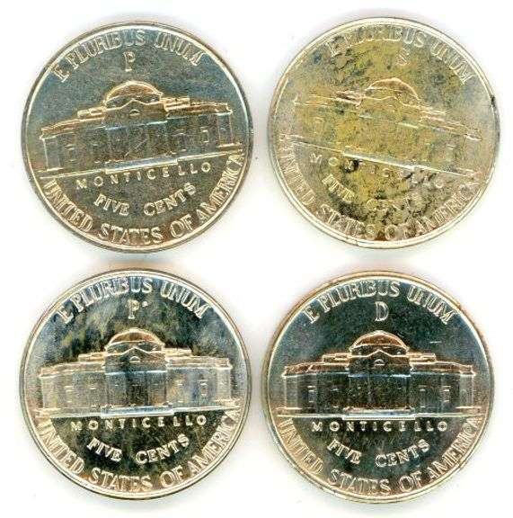 4 Different BU Jefferson Silver War Nickels