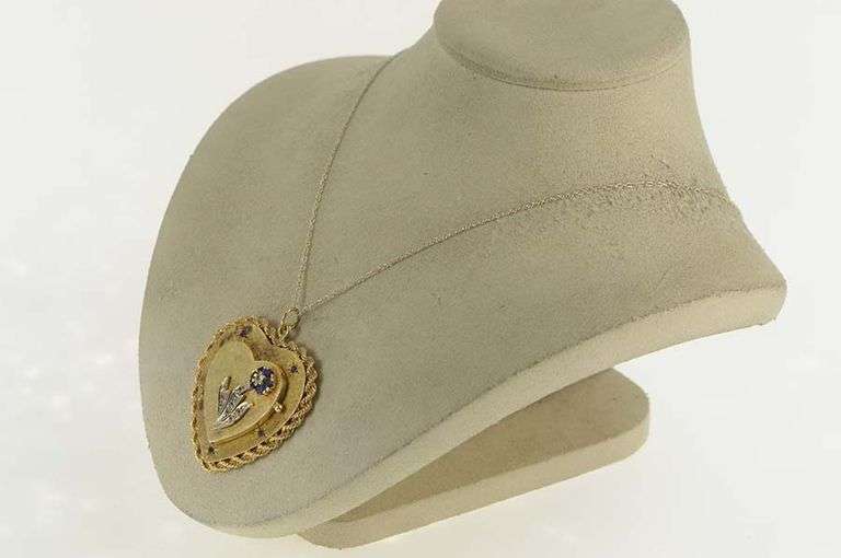 14K Yellow Gold 1960's Diamond Heart Flower Photo Locket Charm/Pendant