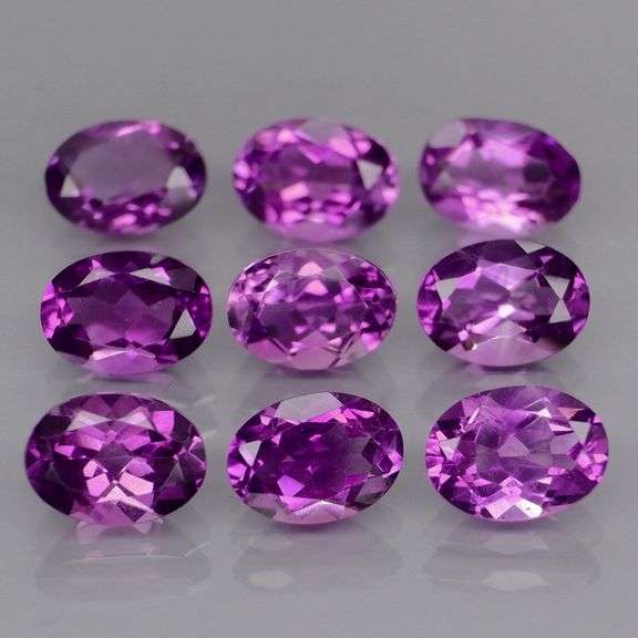 Glittering 6.31ct 7x5mm real Bolivian Amethyst set