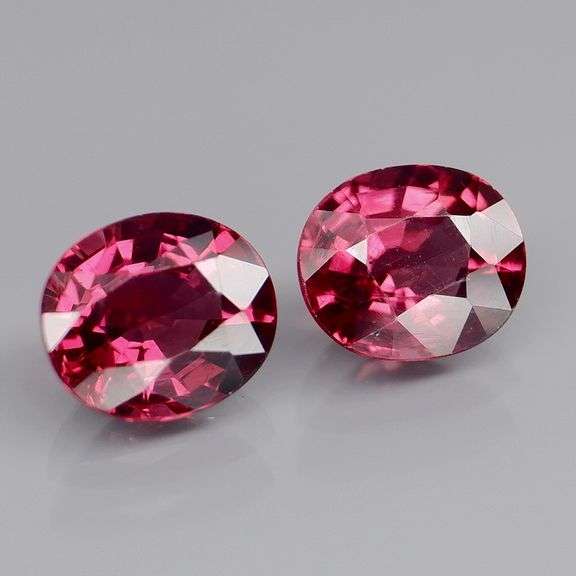Cherry pink 2.05ct matched Rhodolite Garnet pair