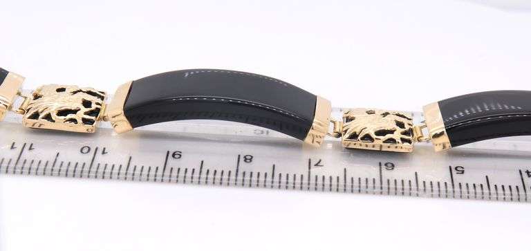 Favorite Yellow Gold Black Onyx Good Fortune Bracelet