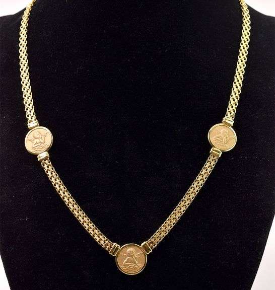 Heavenly 14K Yellow Gold Guardian Angel Necklace