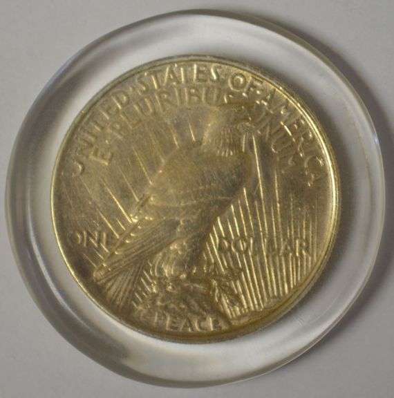 1922 Peace Dollar Encased In Resin Paperweight
