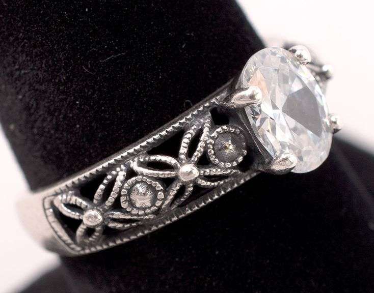 Sterling Silver CZ Gemstone Ring