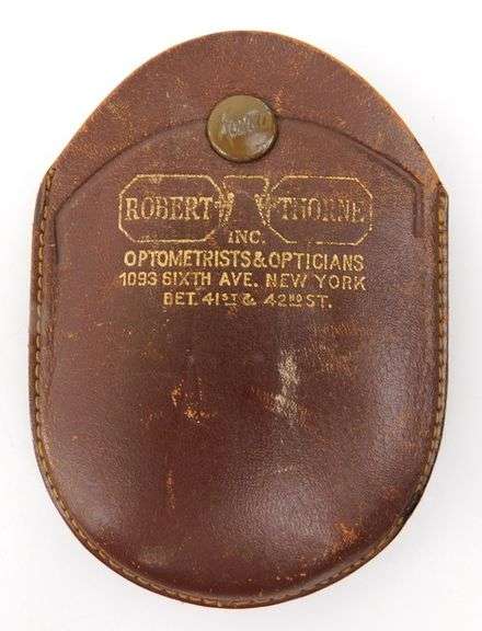 Antique Sterling Pince Nez Lorgnette & Leather Case