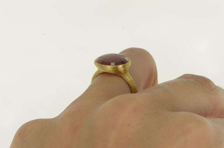 18K Yellow Gold Marco Bicego Jaipur Pink Tourmaline Ring