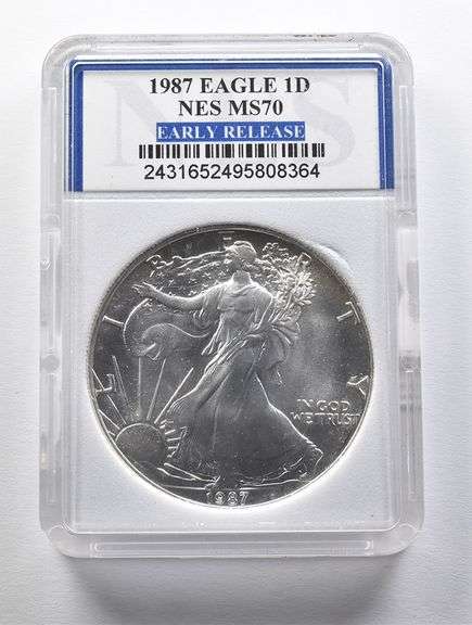 MS70 1987 American Silver Eagle ER NES
