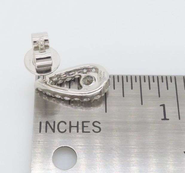 Tear-Drop Shaped 1.00CTW Diamond Stud Earrings