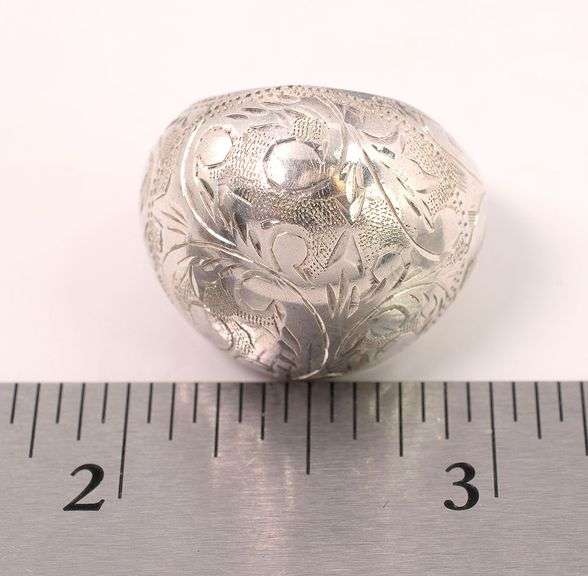 Sterling Silver Flower Dome Ring