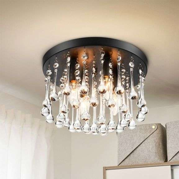 Modern 4 Light Droplet Hanging Chandelier