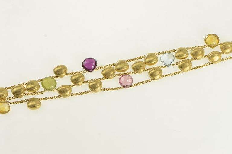18K Yellow Gold Marco Bicego Mixed Stone & Tear Drop Bracelet