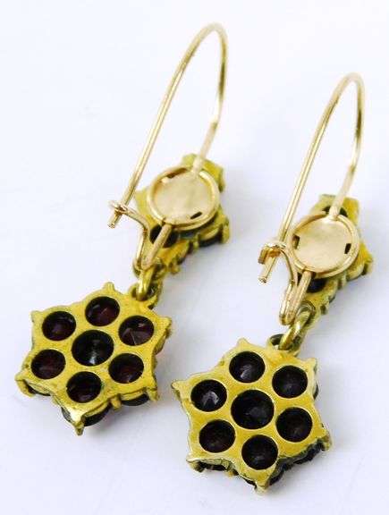 Antique 14K Bohemian Garnet Earrings