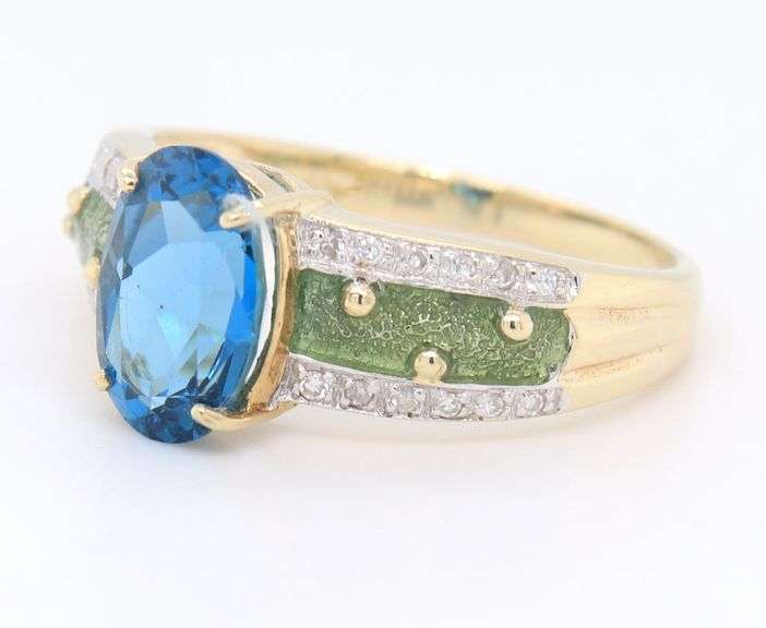 Charming Blue Topaz, Peridot and Sapphire Cocktail Ring