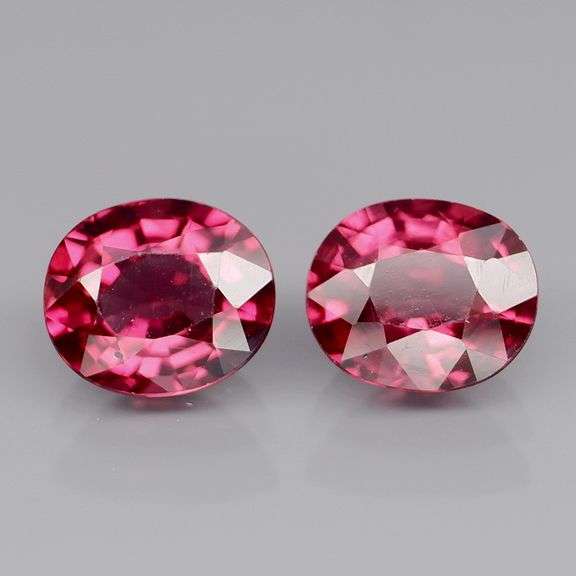Cherry pink 2.05ct matched Rhodolite Garnet pair
