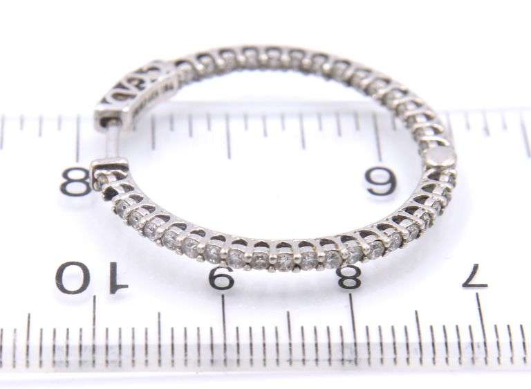 Set of 925 Sterling Silver Cubic Zirconia Pendant on Chain and Hoop Earrings