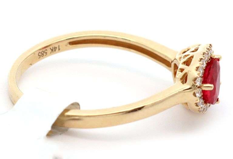 New 0.75ctw Ruby and 0.13ctw Diamond Frame Bypass Ring in 14K