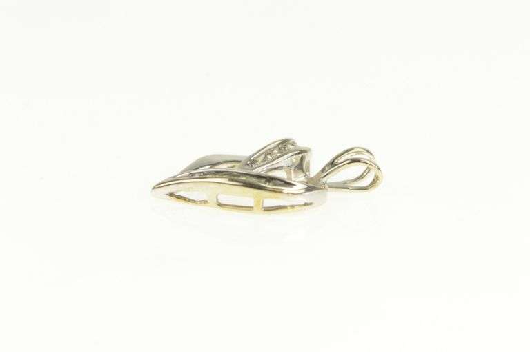 10K White Gold Curvy Heart Love Symbol Classic Romantic Pendant