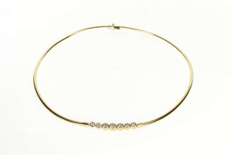 14K Yellow Gold 1.04 Ctw Graduated Diamond Cocoon Chain Necklace