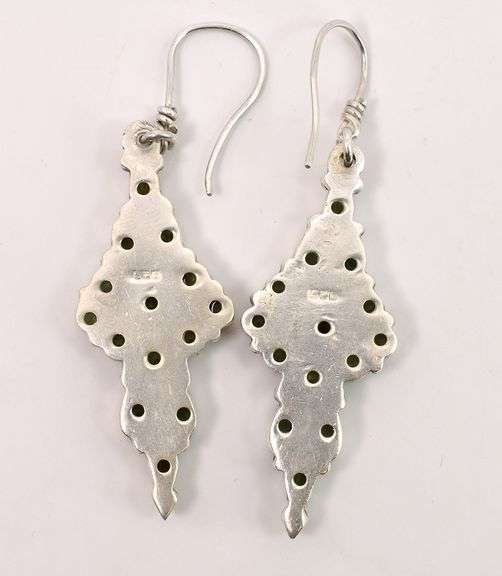 Sterling Silver Peridot Dangle Earrings