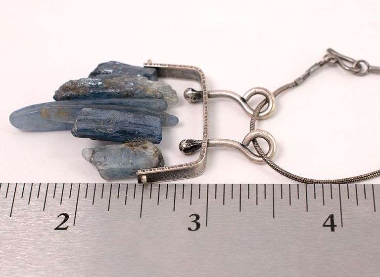 Sterling Silver Raw Blue Kyanite Pendant Necklace